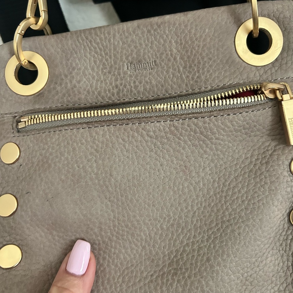 Hammit "Tony" Small Pewter Crossbody - gold brushed accents - Picture 8 of 10